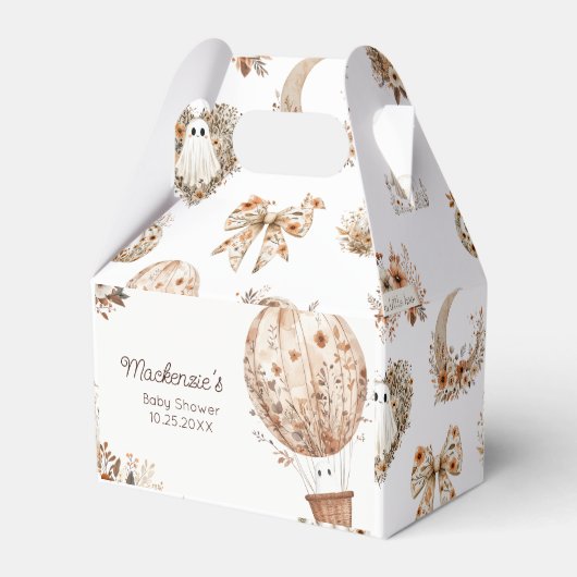 フローラ熱気球ベビーシャワー フェイバーボックス (正面サイド)