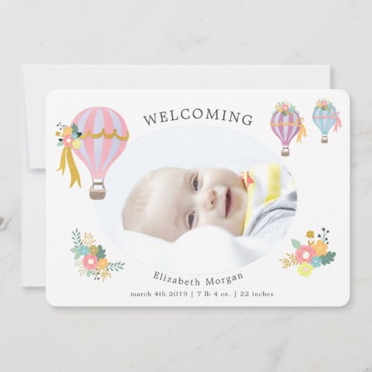 フローラ熱気球誕生のお知らせカード (正面)