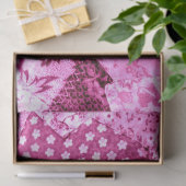 フローラ熱狂するキルトパッチワークホワイトピンクマゼンタ 薄葉紙 (ギフト)