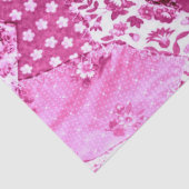フローラ熱狂するキルトパッチワークホワイトピンクマゼンタ 薄葉紙 (詳細)
