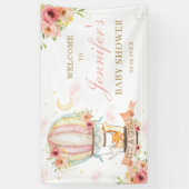 フローラ熱風船動物のベビーシャワー背景 横断幕 (縦)