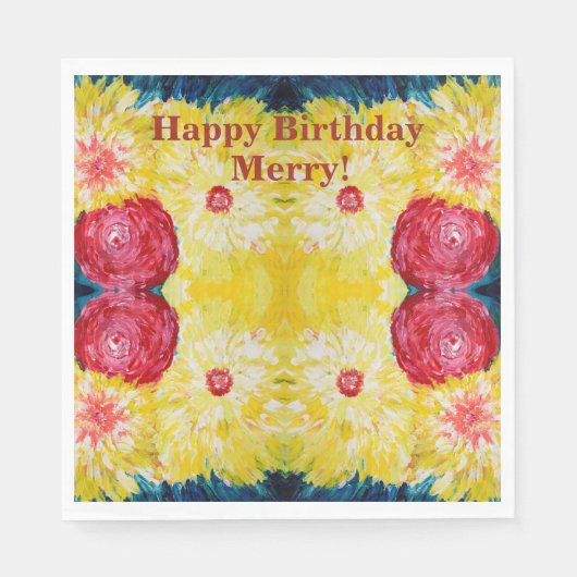 フローラ爆発の抽象絵画関数 スタンダードランチョンナプキン (正面)