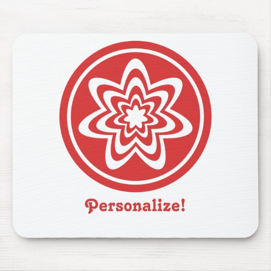 フローラ爆発マウスパッド、明るい赤 マウスパッド (正面)