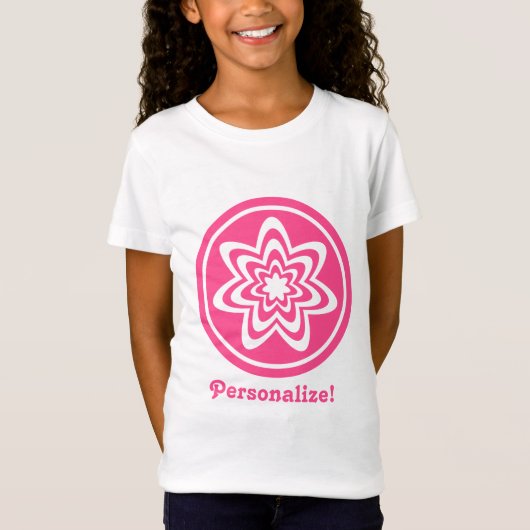 フローラ爆発音ガールズティー、ピンク Tシャツ (正面)