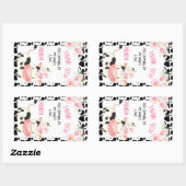 フローラ牛と牛のプリント誕生日の好意シール 長方形シール (シート)