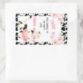 フローラ牛と牛のプリント誕生日の好意シール 長方形シール (バッグ)