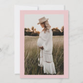 フローラ牛赤面ピンクのベビーガールシャワー 招待状 (裏面)