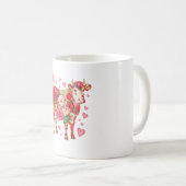 フローラ牛、かわいい牛のデザイン コーヒーマグカップ (正面右)