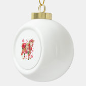 フローラ牛、かわいい牛のデザイン セラミックボールオーナメント (右)