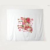 フローラ牛、かわいい牛のデザイン タペストリー (正面(横))