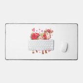 フローラ牛、かわいい牛のデザイン デスクマット (キーボード&マウス)