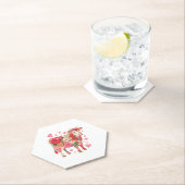 フローラ牛、かわいい牛のデザイン ペーパーコースター (インサイチュ)