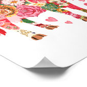 フローラ牛、かわいい牛のデザイン ポスター