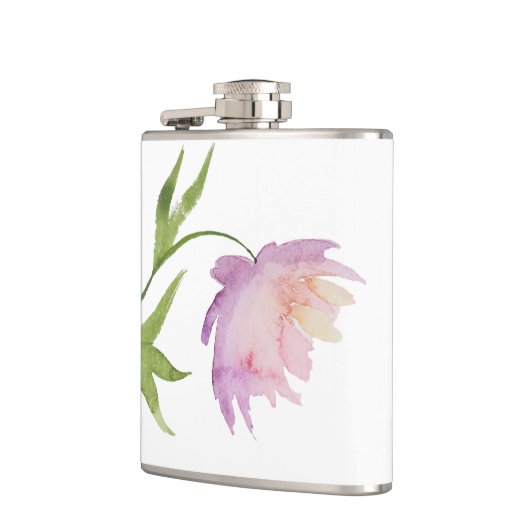 *~*フローラ牡丹ウォーターカラーラベンダーピンク人気がある フラスク (左)