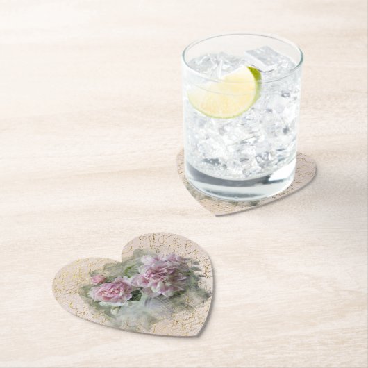 **フローラ牡丹ハートラブヴィンテージビクトリアンAR23 ペーパーコースター (インサイチュ)