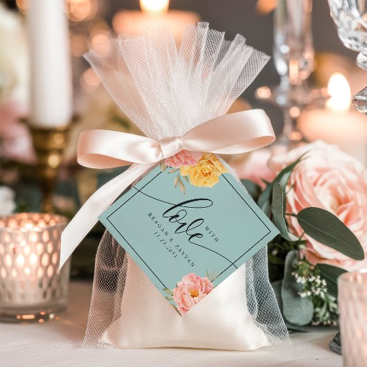 フローラ牡丹バラと愛結婚の フェイバータグ