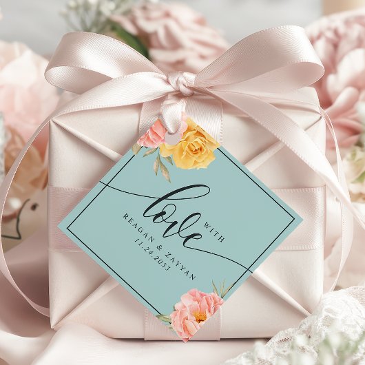 フローラ牡丹バラと愛結婚の フェイバータグ