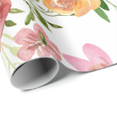 フローラ牡丹バラの可愛いパタガーリーーン ラッピングペーパー (ロールコーナー)