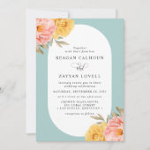 フローラ牡丹バラ春の結婚式 招待状 (正面)