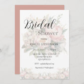 フローラ牡丹ピンクブライダルシャワー招待 招待状 (正面/裏面)