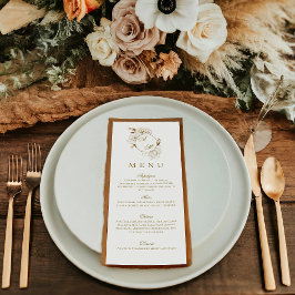 フローラ牡丹ホワイトゴールデンモノグラム結婚ズ メニュー