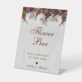 フローラ牡丹大理石エレガントスクリプト花バー 台座サイン (正面)