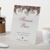 フローラ牡丹大理石エレガントスクリプト花バー 台座サイン (インサイチュ)