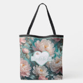 フローラ牡丹数々のプリント花嫁へトートバッグ トートバッグ (裏面)