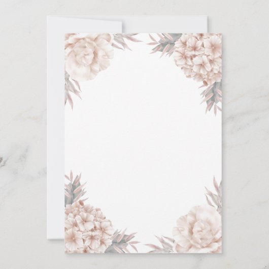 フローラ牡丹金ゴールドクロスガール宗教洗礼 招待状 (裏面)