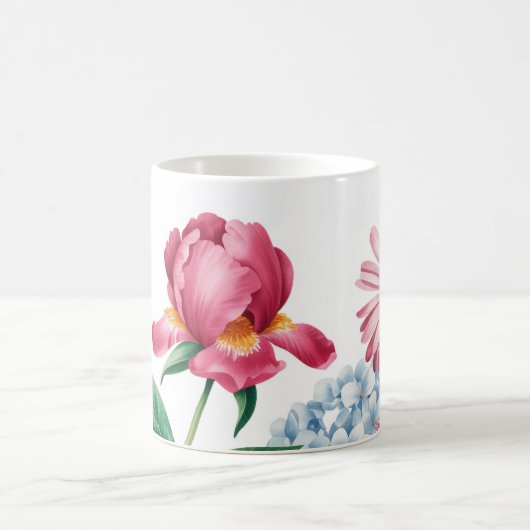 フローラ牡丹&バラガーデンアートコーヒーマグ コーヒーマグカップ (中央)