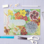 フローラ特産ヴィンテージプリントティッシュペーパー 薄葉紙 (クラフト)