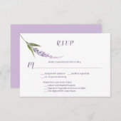 フローラ独身のステムパープルラベンダー | 出欠カード (正面/裏面)