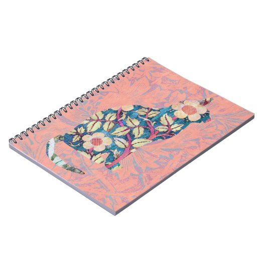 フローラ猫アートシルエットジャーナルノート ノートブック (左側)