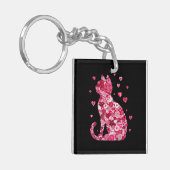 フローラ猫シルエットアート キーホルダー (正面左)