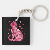 フローラ猫シルエットアート キーホルダー (裏面)