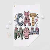 フローラ猫ママとポープリント ゴルフタオル (インサイチュ)