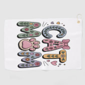 フローラ猫ママとポープリント ゴルフタオル (横)