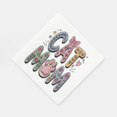 フローラ猫ママとポープリント スタンダードランチョンナプキン (角)