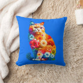 フローラ猫好きキャットママ動物愛好家 クッション (ブランケット)