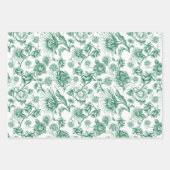 フローラ猫科の動物（緑） ラッピングペーパーシート (正面)