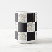 フローラ獣医用ポープリントチェッカーボード名 コーヒーマグカップ (中央)