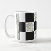 フローラ獣医用ポープリントチェッカーボード名 コーヒーマグカップ (左)