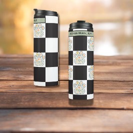 フローラ獣医用ポープリントチェッカーボード名 タンブラー