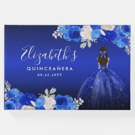 フローラ王室のダークブルードレス誕生日キンセアニェラ ゲストブック