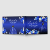 フローラ王室のダークブルードレス誕生日キンセアニェラ ゲストブック (全面)