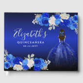 フローラ王室のダークブルードレス誕生日キンセアニェラ ゲストブック (正面)