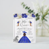 フローラ王室のブルーシルバーチャラホースキンセアニェラ インビテーションポストカード (スタンド正面)