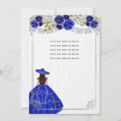 フローラ王室のブルーシルバーホースチャラキンセアニェラ 招待状 (裏面)