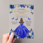 フローラ王室のブルーバタフライプリンセスキンセアニェラ アクリル招待状 (インサイチュ (ポータブル))