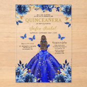 フローラ王室のブルーバタフライプリンセスキンセアニェラ アクリル招待状 (正面)